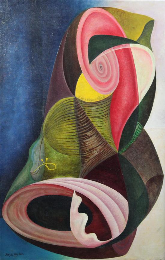 § Inez Estelle Hoyton (1903-1983) Surrealist Composition c.1940, 30 x 20in.